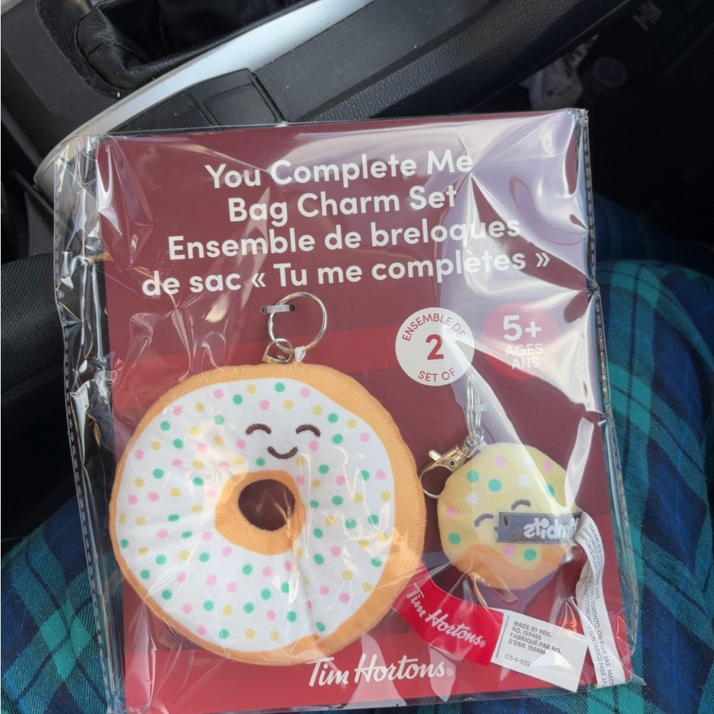- Tim Hortons Valentines Day Plush 2025 You complete  me bag charms